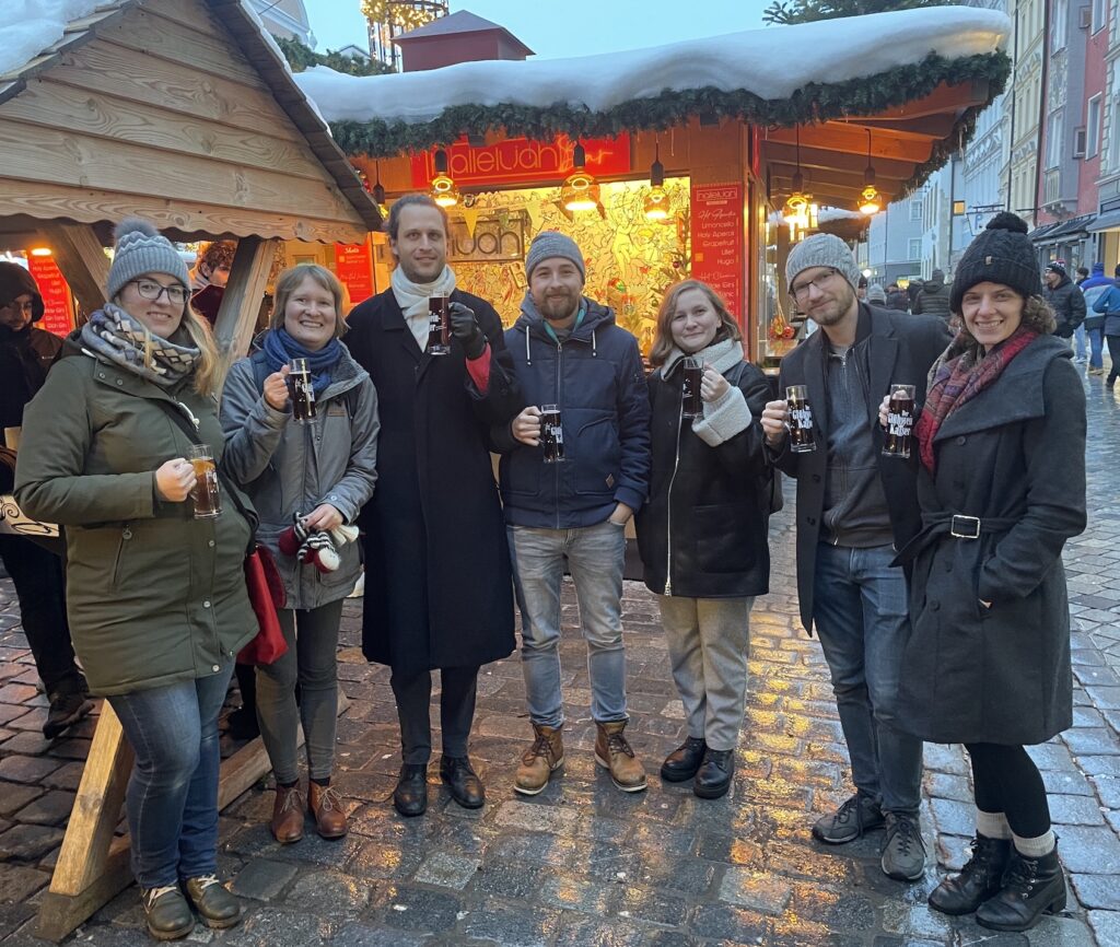 group picture at the Christmas market